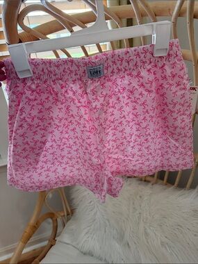 High-Waist Pink Patterned Lounge Shorts